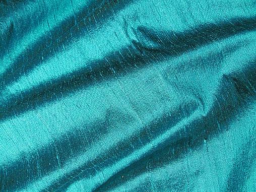 Teal Blue Jewel Tone Iridescent Silk Dupioni