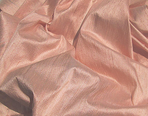 Peach Iridescent Silk Dupioni Fabric