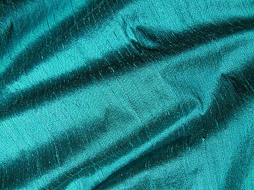 Jewel Tone Green Teal Iridescent Dupioni Silk Fabric