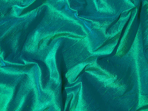 Blue Green Iridescent Silk Dupioni