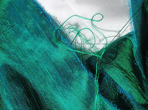 Blue Green Iridescent Silk Dupioni