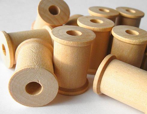 12 New Large Empty Blank Wood Spools Smooth