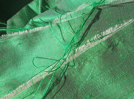 Pearl Green Iridescent Silk Dupioni