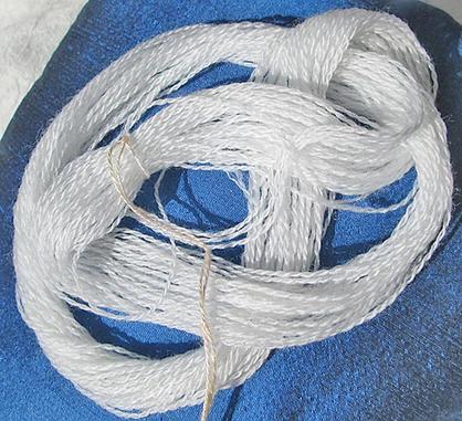 Bright White Fine Pure Merino Wool Thread